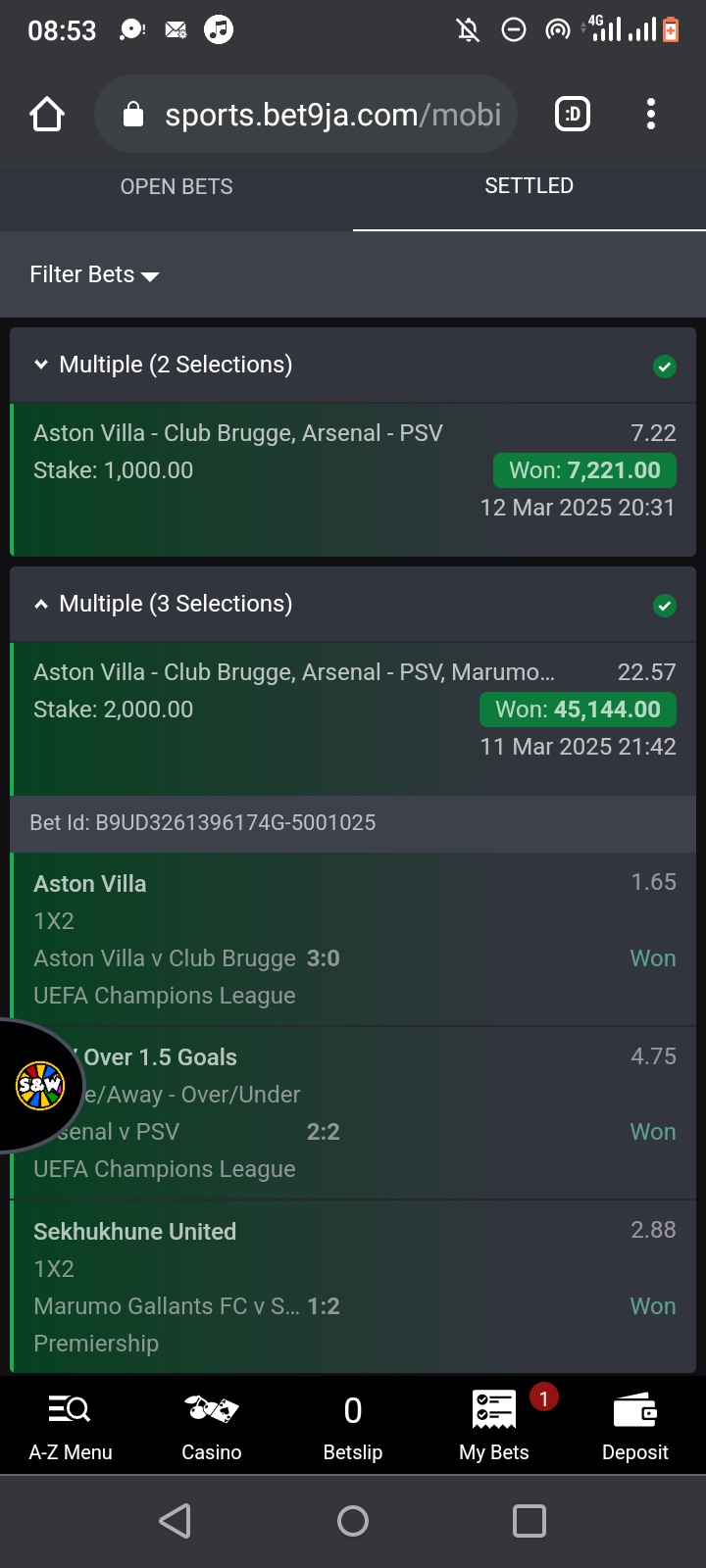 winning bet slips