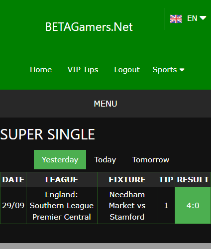 vip bet won ticket